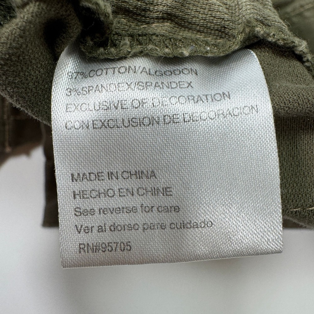 Plugg Utility Jacket Womens L Olive Green Military Button Up Distressed Y2K - Picture 10 of 16